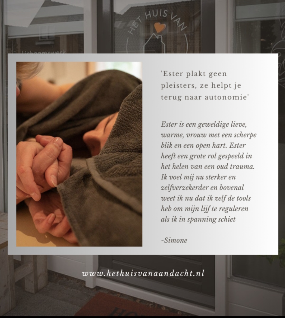 "Ester plakt geen pleisters, ze helpt je terug naar autonomie"